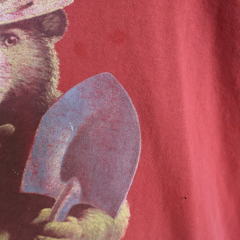 Smokey‎ Bear Only You Graphic T-Shirt XL Red Grunge Thrashed Cotton
